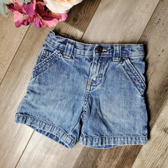 Genuine Kids by OshKosh Size 12m Baby Toddler Boy Jean Short Medium Wash Blue - Picture 5 of 13